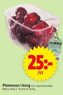 ICA Supermarket Plommon i korg erbjuda