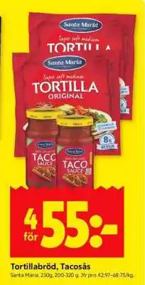 ICA Supermarket Tortillabröd, Tacosås erbjuda