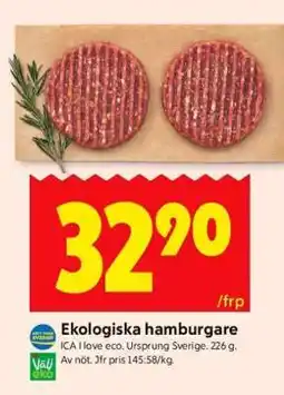 ICA Supermarket EKOLOGISKA HAMBURGARE erbjuda