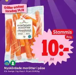 ICA Supermarket Nyskördade morötter i påse erbjuda