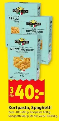 ICA Supermarket Kortpasta, Spaghetti erbjuda
