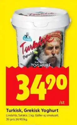 ICA Supermarket Turkisk, Grekisk Yoghurt erbjuda