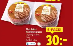 Lidl Chef Select Kycklingburgare erbjuda