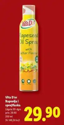 Lidl Vita D’or Rapsolja i sprejflaska erbjuda