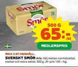 Coop SVENSKT SMÖR Arla erbjuda