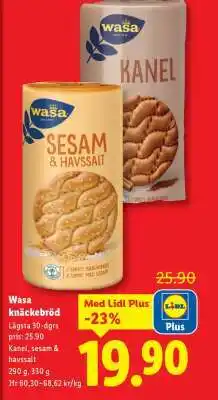 Lidl Wasa knäckebröd erbjuda