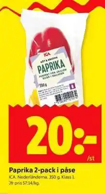 ICA Supermarket Paprika 2-pack i påse erbjuda