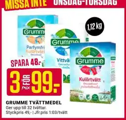 ÖoB GRUMME TVÄTTMEDEL erbjuda