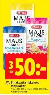 ICA Supermarket Smaksatta riskakor, majskakor erbjuda