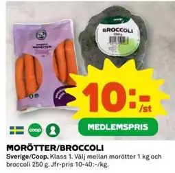 Coop MORÖTTER/BROCCOLI erbjuda