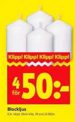 ICA Supermarket Blockljus erbjuda