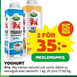 Coop Yoghurt erbjuda