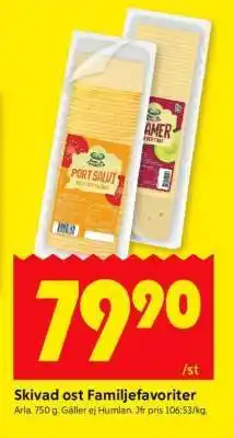 ICA Supermarket Skivad ost Familjefavoriter erbjuda