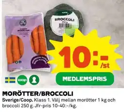 Coop MORÖTTER/BROCCOLI erbjuda