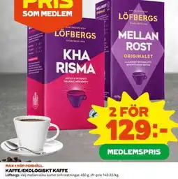 Coop Löfbergs kaffe erbjuda