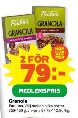 Stora Coop GRANOLA erbjuda