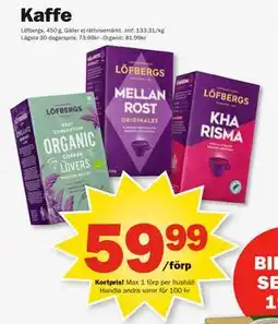 Pekås Kaffe, Medlemspris erbjuda