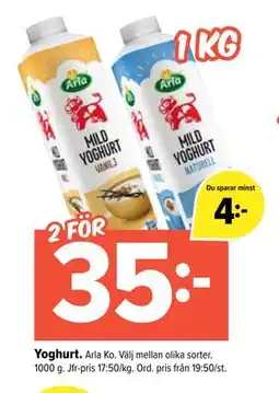 Coop Extra Yoghurt, SEK 35 erbjuda