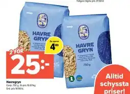 Coop Extra Havregryn, SEK 25 erbjuda