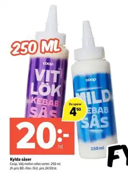 Coop Extra Kylda såser, SEK 20 erbjuda