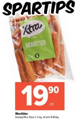 Coop Extra Morötter, SEK 19.9 erbjuda
