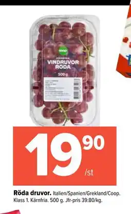 Coop Extra Röda druvor, SEK 19.9 erbjuda