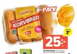 Coop Extra Korvbröd 8-pack, SEK 25 erbjuda