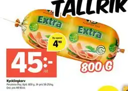 Coop Extra Kycklingkorv, SEK 45 erbjuda