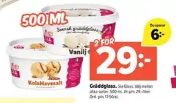 Coop Extra Gräddglass, SEK 29 erbjuda