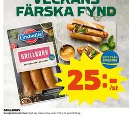Coop Daglivs GRILLKORV, SEK 25 erbjuda