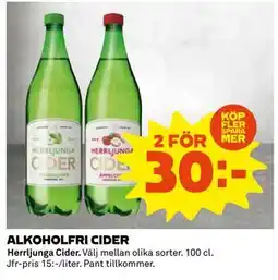 Coop Daglivs ALKOHOLFRI CIDER, SEK 30 erbjuda