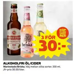 Coop Daglivs ALKOHOLFRI ÖL/CIDER, SEK 30 erbjuda