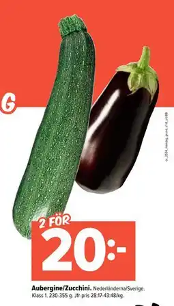 Coop Extra Aubergine/Zucchini, SEK 20 erbjuda