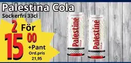 Supergrossen Palestina Cola, SEK 15 erbjuda