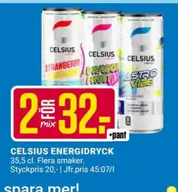 ÖoB CELSIUS ENERGIDRYCK, SEK 32 erbjuda