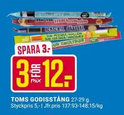 ÖoB TOMS GODISSTÅNG, SEK 12 erbjuda