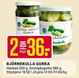 ÖoB BJÖRNEKULLA GURKA, SEK 36 erbjuda