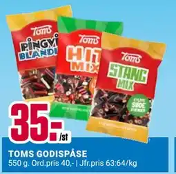 ÖoB TOMS GODISPÅSE, SEK 35 erbjuda