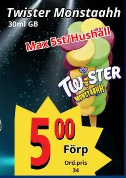 Supergrossen Twister Monstaahh, SEK 5 erbjuda