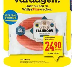 Willys Hemma FALUKORV, Medlemspris erbjuda