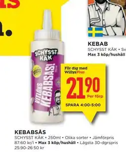 Willys KEBABSÅS, Medlemspris erbjuda
