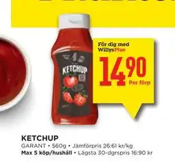 Willys KETCHUP, Medlemspris erbjuda
