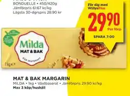 Willys MAT & BAK MARGARIN, Medlemspris erbjuda