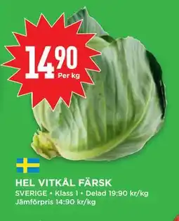 Willys HEL VITKÅL FÄRSK, SEK 14.9 erbjuda