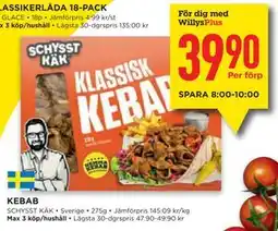 Willys Hemma KEBAB, Medlemspris erbjuda