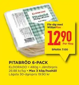 Willys Hemma PITABRÖD 6-PACK, Medlemspris erbjuda