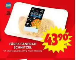 ICA Maxi Färsk panerad schnitzel erbjuda
