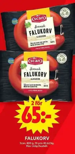 ICA Maxi SCAN Falukorv erbjuda