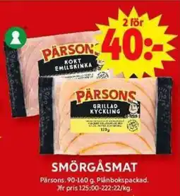 ICA Maxi PARSONS Smörgåsmat erbjuda