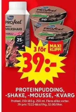 ICA Maxi Proteinpudding, -shake, -mousse, -kvarg erbjuda